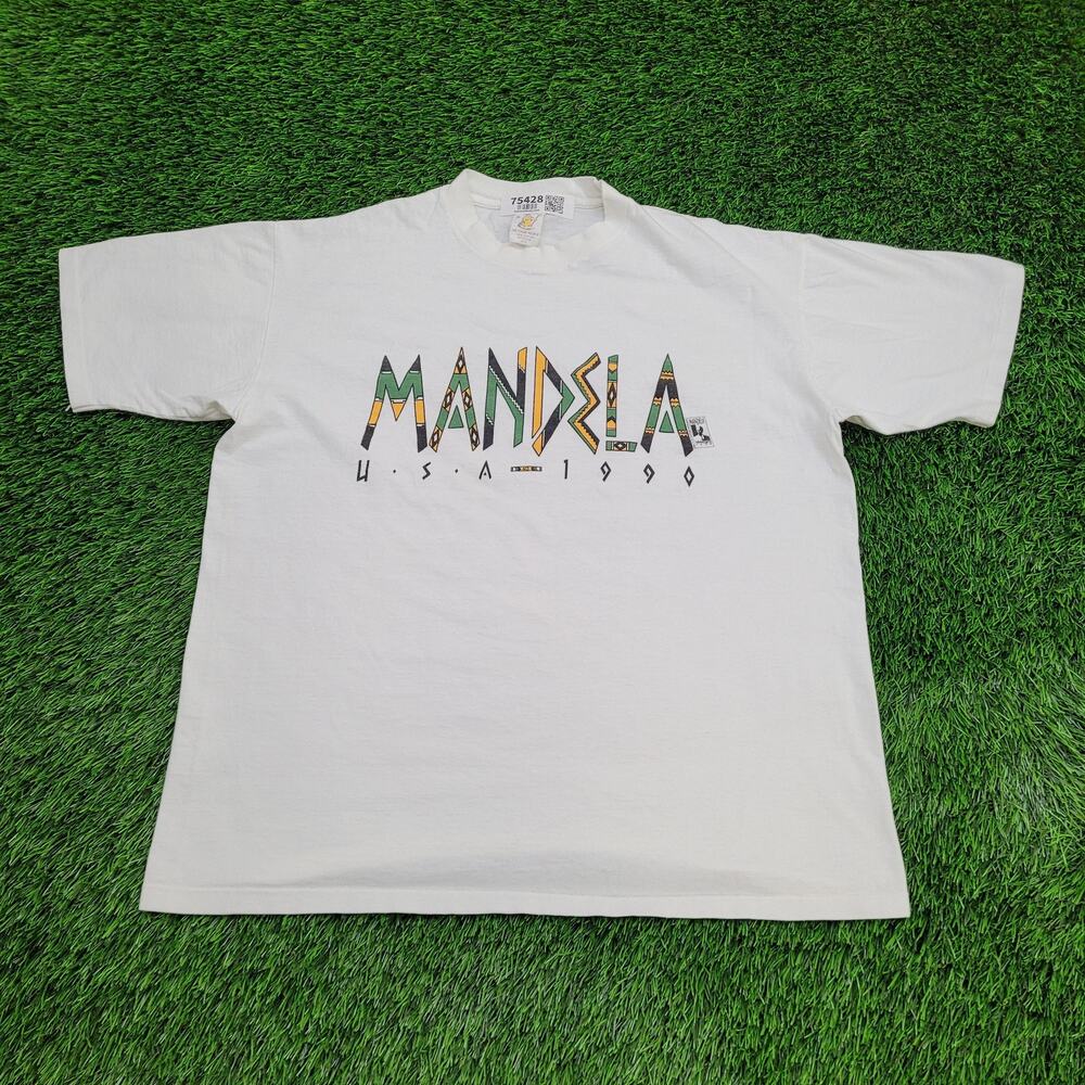 Vintage 1990 Nelson Mandela Shirt XL 23x26 Garrison-Brown